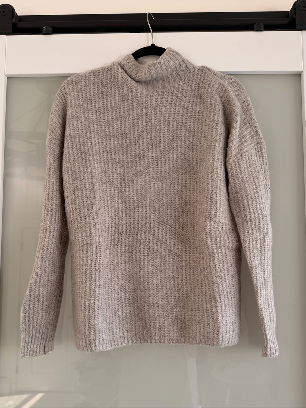 Amuse Society Light Gray Fuzzy Crewneck Sweater